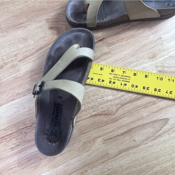 Mephisto Sandals Women Size 40 10 Tan Helen Nubuck Leather Buckle Cork Slip On - Picture 9 of 13